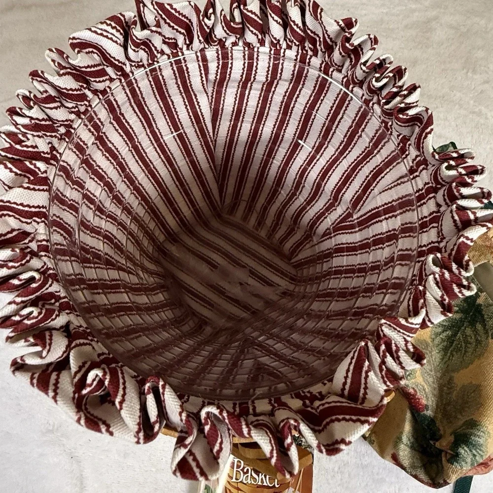 Longaberger 1996 Sweetheart Bouquet Basket 11240 Red Liner Protector Card Vtg